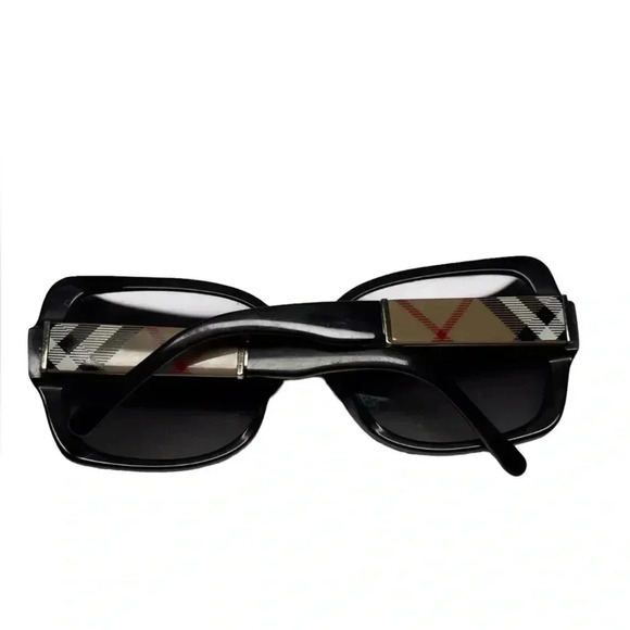 Burberry B 4160 3433/T3 Sunglasses Black w/ Classic Plaid polarized - Picture 4 of 7